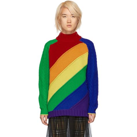 burberry green sweater rainbow